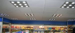 shop lighting in a supermarket